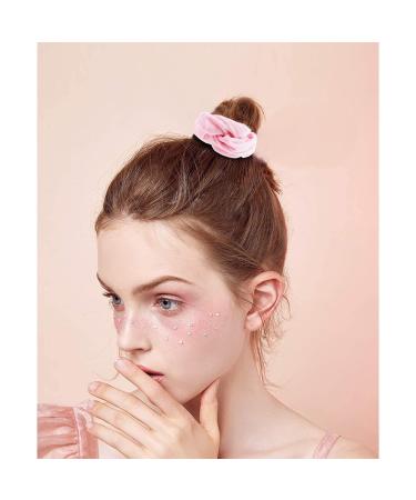 20 Pcs Pink Velvet Hair Scrunchies for Women and Girls - Soft Elastic Bobbles Ropes in Solid Colors - Cute Hair Accessories by Didder - Buy Online on SooperMarket.com