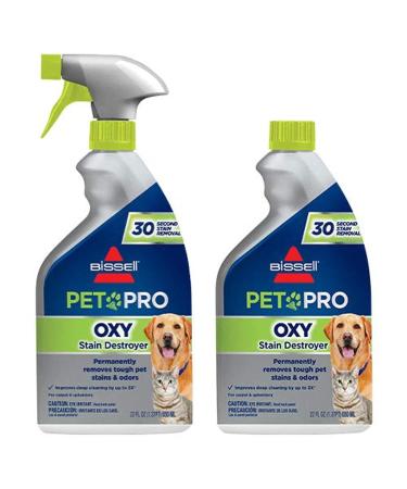 BISSELL PET PRO OXY Stain Destroyer for Carpet and Upholstery, 22 oz, 2 Pack, 17739, 44 Fl Oz