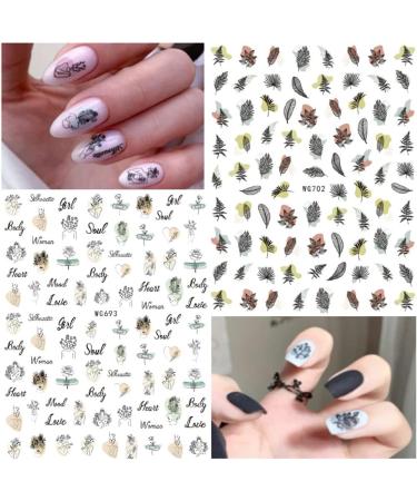 8 Sheets Abstract Face 3D Nail Art Stickers - Self-Adhesive Decals for DIY Manicure - Designer French Nail Stickers for Women and Girls - Buy Online on SooperMarket.com