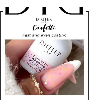 Didier Lab - Premium Gel Nail Polish Confetti - Wedding - Gel Nail Varnish - Nail Art - Long-Lasting High Gloss Wear - Easy to Apply - Gel Nails - Rich Pigment - UV/LED - Chip Resistant - Buy Online on SooperMarket.com