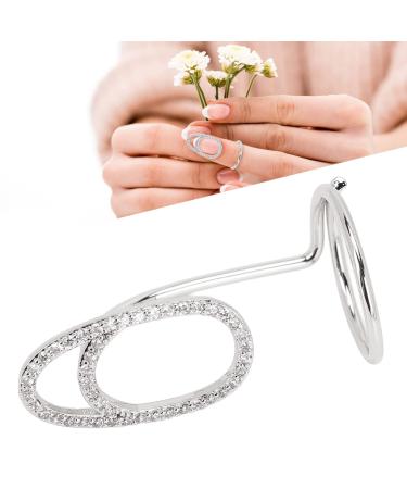 Fingernail Rings Women Exquisite Fashionable Finger Nail Cover Rings Nail Art Decoration Finger Nail Rings Vintage Nail Cover Rings Index Finger Nail Jewelry Decorations Ornament for(3043 Platinum)
