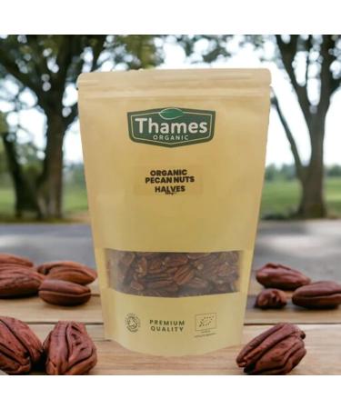 Organic Pecan Nuts - Halves Shelled Pecans - No Additives or Preservatives - Vegan GMO-Free Certified Organic - Delicious and Nutritious Snack - Perfect for Baking and Cooking - Thames Organic 500g Nutty 500g - Buy Online on SooperMarket.com