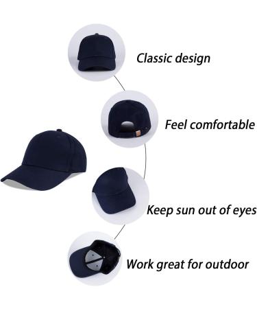 LANGZHEN 100% Cotton Kids Baseball Cap Hat - Adjustable Sun Hat for Girls Boys 2-4 Years Navy - Buy Online on SooperMarket.com
