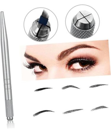 NOLITOY 1pc Slender Multifunction Single-end Pointed Pen Embroidery Eyebrow Thin Manual Silver - Buy Online on SooperMarket.com