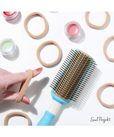 Soul Project 50-Piece Blonde Hair Ties - No Metal Elastic Bands for All Hair Types | Perfect for Ponytails & Buns | Ideal for School Work Gym - Dark Blonde Hair Accessories - Buy Online on SooperMarket.com
