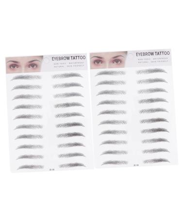 Hemoton 2pcs 3d Eyebrow Stickers Artificial Eyebrow Imitation Eyebrow