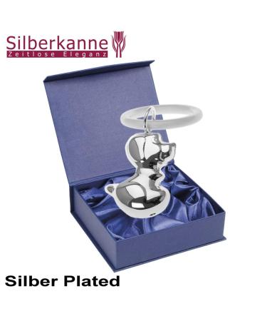 Premium Silver Jug Children's Rattles with Bite Ring - 7cm Noble Silver-Plated Gift Packaging - Buy Online on SooperMarket.com