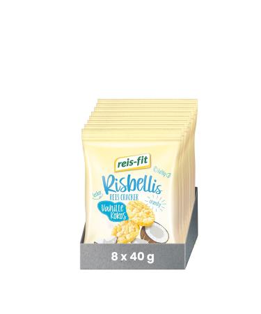 reis-fit Risbellis Vanilla-Coconut 8x40g gluten-free crispy snack for on the go Vanilla 40 g (pack of 8)