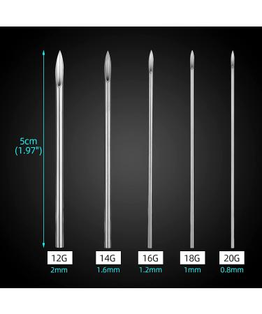 ATOMUS 10pcs Stainless Steel 16G Piercing Needles - Sterile Disposable for Ear, Nose, Navel, Nipple, Lip - Buy Online on SooperMarket.com
