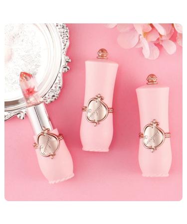 Paminify 2Pcs Jelly Clear Crystal Flower Magic Lipstick Color Changing Tinted Lip Balm - Nourishing Moisturizing Lip Stick with Flower Inside | PH Temperature Color Change Labial Magicos 01+02 - Buy Online on SooperMarket.com