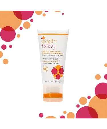 Earth Baby Broad Spectrum SPF 30+ Sunscreen | Reef Safe, Water-Resistant, Hypoallergenic | Natural & Organic UVA/UVB Protection for Babies, Toddlers & Kids - 1.7 Fl Oz - Buy Online on SooperMarket.com