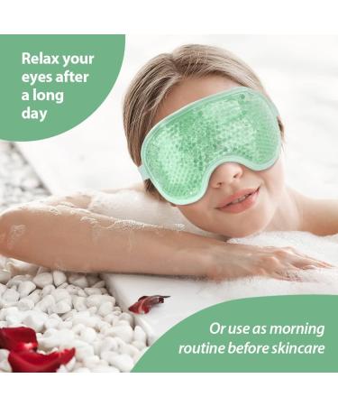 NEWGO Cooling Eye Mask for Puffy Eyes Reusable Hot Cold Therapy Gel Cold Eye Mask for Migraine Headache Dark Circles Dry Eyes Swollen Eyes Sinus Pain Green - Buy Online on SooperMarket.com