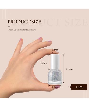 Shefave Silver Nail Polish Glitter Nail Polish - Long Lasting Glossy Easy Peel off Nail Varnish No Need Cure Nails Gel Non Toxic Nail Polishes - DIY Nail Art Manicure at Home Salon 10ml #J12 - Buy Online on SooperMarket.com