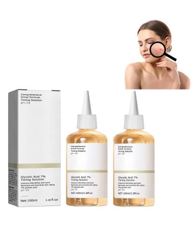 Glycolic Acid Toner Glycolic Acid Peeling Glycolic Acid Toning Resurfacing Glycolic Acid Peeling Toner Toning Solution Glycolic Acid Toner Peeling Toner for Body Face Skin with Dark Spots-2PC*100ml