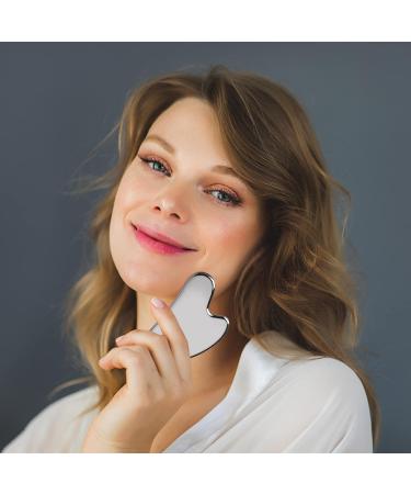 SUS304 Stainless Steel Gua Sha Facial Tool | Heart Shape Scraping Massage for Face Eye & Neck | Smooth SPA Therapy - Buy Online on SooperMarket.com