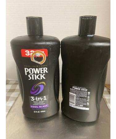3 in 1 Body Wash Shampoo. Conditioner (2 EA 32 Oz) (Cool Blast