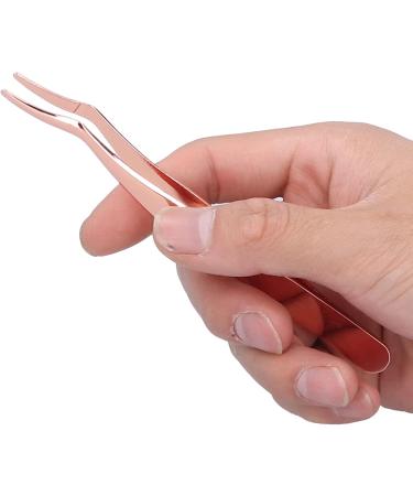 Professional Rose Gold Eyelash Extension Tweezers - Curved Stainless Steel for Mega Volume & Precise Application - Buy Online on SooperMarket.com