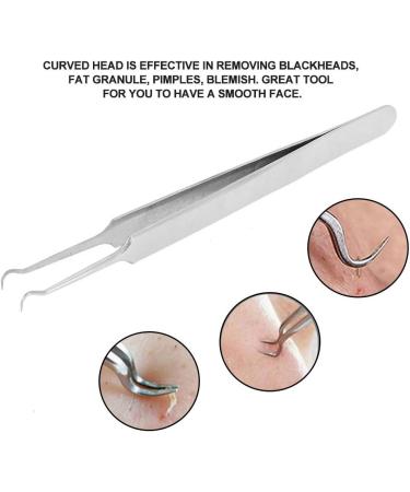 LANTRO JS Curved Blackhead Remover Stainless Steel Fat Granule Pimple Removal Skin Tag Extractor for Face Care Tool - Buy Online on SooperMarket.com