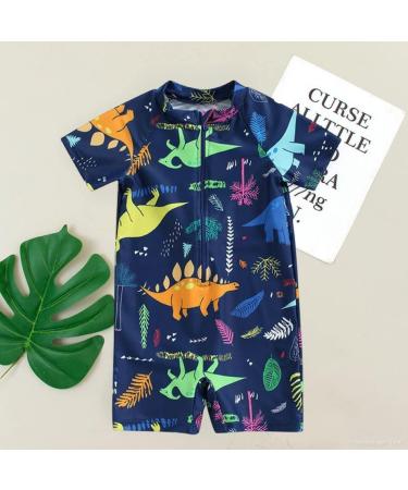 PythJooh Baby Boy Swimsuit - Zipper Rash Guard One Piece Beach Swimwear Shark Print Shorts - 0-5 Years - Navy Dinosaur - Buy Online on SooperMarket.com