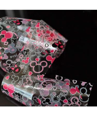 Nail art - nail foil - transfer foil - pink/black/white/transparent - Mickey Mouse - 1400-188
