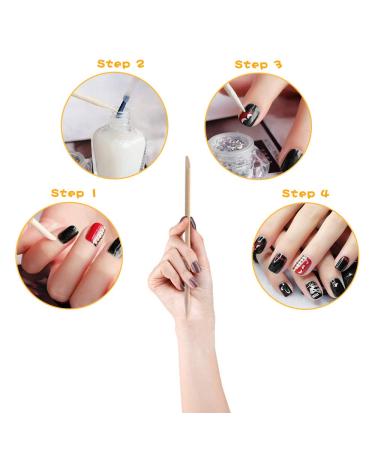 100 Pcs Orange Wood Sticks - Double-Sided Nail Art & Manicure Tools for Perfect Nails | Multifunctional Nail Cutters & Cuticle Care - Buy Online on SooperMarket.com