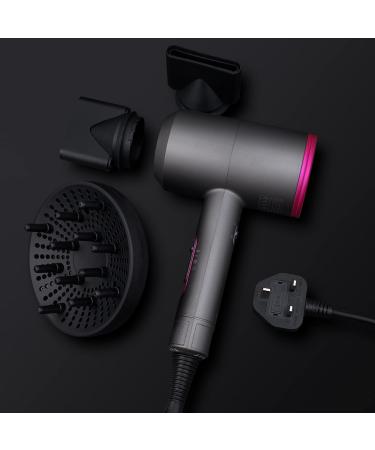 JIAABCHOMO 2000W Professional Hair Dryer with Ionic Technology - Fast Drying, 1 Diffuser, 2 Nozzles, 2 Speeds, 3 Heat Settings - Perfect for Women's Curly and Straight Hair - Buy Online on SooperMarket.com