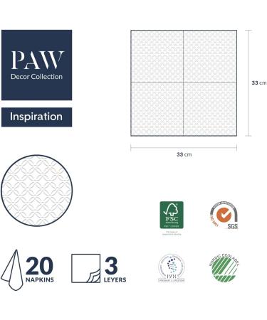 Buy PAW 3-Layer Paper Napkins (33x33 cm) - 20 Colorful Napkins for Children's Birthdays Parties Communion & Special Occasions - Modern Light Pink Party Motif - Buy Online on SooperMarket.com