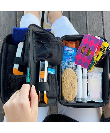 Glucology Diabetes Accessories Bag - Organiser for Blood Sugar Test Strips Services Glucose Meter Tablets Insulin Syringes Needles and Lancets - Hard Case (Oversize Red)  - Buy Online on SooperMarket.com