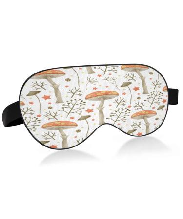 WELLDAY Sleep Mask Forest Mushroom Night Eye Shade Cover Soft Comfort Blindfold Blockout Light Adjustable Strap for Men Women