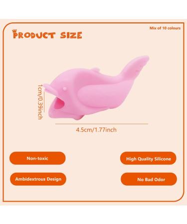 Ally-Magic Pencil Handles for Children - 10 Fish-Shaped Silicone Grip Holders for Writing Training | Perfect Tool for Kids & Students - Buy Online on SooperMarket.com