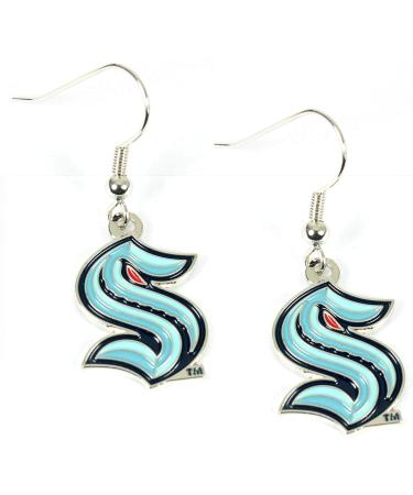 Aminco NHL Seattle Kraken NHL Seattle Kraken Logo Dangler Earrings, Team Color, One Size