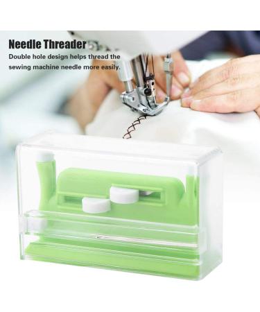 Desk Needle Threader - Automatic Double Needle Hand Threader in Green - Sewing Machine DIY Tool - Buy Online on SooperMarket.com