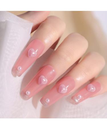 Vorey 500Pcs 3D Pink Multi Shapes Pearls Nail Charms - Nail Art DIY Crafts and Jewelry Accessories - Buy Online on SooperMarket.com