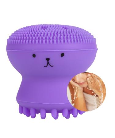 Octopus Shape Silicone Facial Cleansing Brush - Manual & Waterproof - Purple - Buy Online on SooperMarket.com