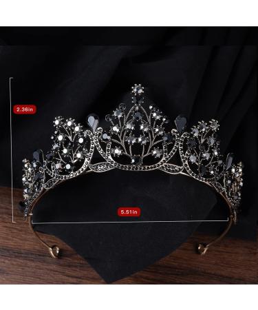 Kamirola Crystal Princess Crown Tiara for Women and Girls - KC Gold & Black - Buy Online on SooperMarket.com