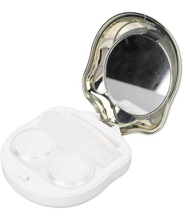 Contact lens case contact lens container plastic material convenient practical safe protection mirror appearance for individual use Gold - Buy Online on SooperMarket.com