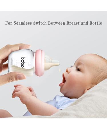 YOHKOH Natural Glass Baby Bottle Set - Anti-Colic, Wide Neck, Newborn Gift Set (3.4oz, Pack of 2) Red - Buy Online on SooperMarket.com