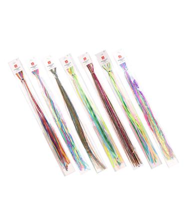 7 Sets Colored Hair Rope Hair Braiding Rope Braided Hair Ribbons Ribbon for Hair Hiphop Hair Tie Hair Tinsel Braided Hair Wire Fairy Wig Polyester Child Elastic Hair Extensions