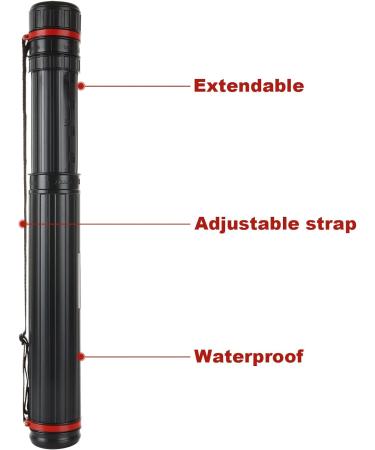 3 Pack Extendable Poster Tubes - Telescoping Art Transport Tubes for Documents, Blueprints & Artwork - Water-Resistant Storage - Hard Plastic, Black - 18-27.5 - 2.75 Opening - Buy Online on SooperMarket.com
