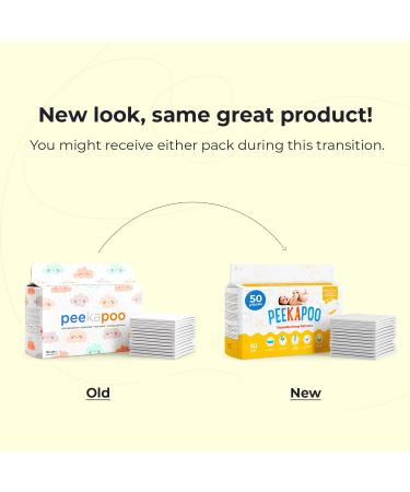 Peekapoo Disposable Changing Pad Liners (50 Pack) - Super Soft, Ultra Absorbent, Waterproof - Mess-Free Diaper Changes - Buy Online on SooperMarket.com