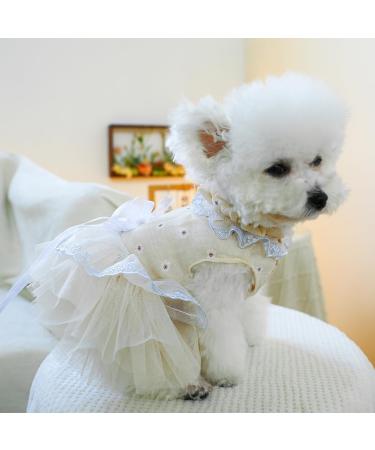 BT Bear Smally Dog & Cat Princess Tutu Dress - Lace Wedding Outfit for Small Pets - Size M Apricots - Buy Online on SooperMarket.com