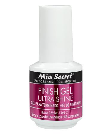 Mia Secret Finish gel MINI top coat for gel or acrylic nails - ULTRA SHINE Finish Gel - High gloss top coat for artificial nails (Single)