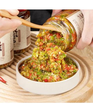 Sichuan specialty spicy Chili sauce and paste 230g/can green&red pepper chopped chili sauce delicious noodle sauce Chinese food instant spicy snacks (Double Pepper Sauce 1can) Double Pepper Sauce 1can - Buy Online on SooperMarket.com