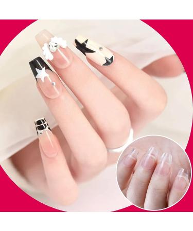 500pcs Short Coffin Fake Nails - Soft Gel Full Cover Nail Tips for Salons and DIY Nail Art - 12 Sizes - Buy Online on SooperMarket.com