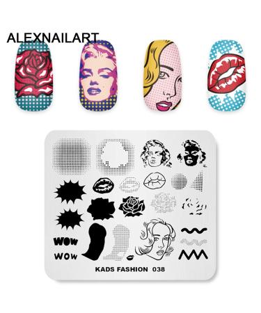 4PC Nail Art Stamping Plates Set - Unicorn Dinosaurs & Comic Designs with Polish Stamper | Multi-Pattern Templates for Creative Nail Art - Buy Online on SooperMarket.com