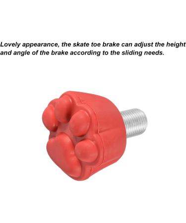 Cat Claw Roller Skate Toe Stops with Bolts - Red 82A Rubber Brake Stoppers - Buy Online on SooperMarket.com