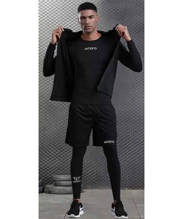 JAYEFO Men's Compression Pants - Rashguard Leggings for Gym, Boxing, MMA, BJJ - Black 32 - Buy Online on SooperMarket.com