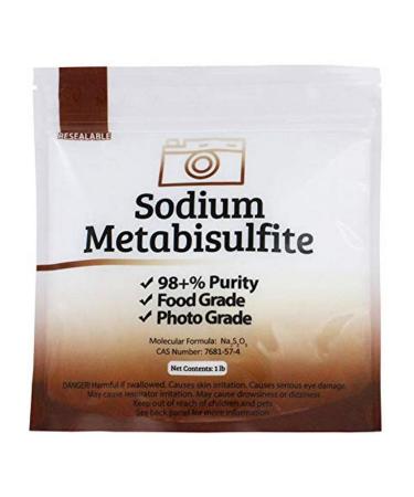Duda Energy meta01 Sodium Metabisulfite Food Grade/Photo Grade 98.6+% Purity White Granular Solid Crystals, 1 lb. 1 Pound Bag