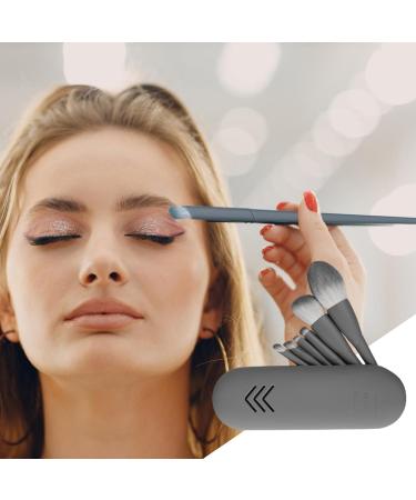 Teksome Makeup Brush Set | Face Eye Eyeshadow Brush Set - Foundation Brush Make up Brushes Set with Storage Bag for Women and Girls grey - Buy Online on SooperMarket.com