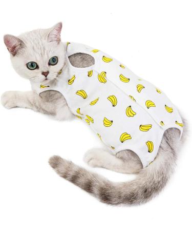 NashaFeiLi Professional Cat Recovery Suit for Abdominal Wounds and Skin Diseases E-Collar Alternative for Cats Dogs (Banana L) Banana L--Back length 35cm - Buy Online on SooperMarket.com